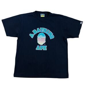 L Bape Glitter College Logo Tee